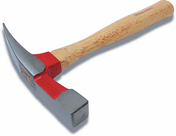 BRICK HAMMER, MILLED FACE, 11 1/2 IN, HEAD 3 IN HEAD 24 OZ, BLADE 4 X 1 19.50 IN, STEEL/HARDWOOD