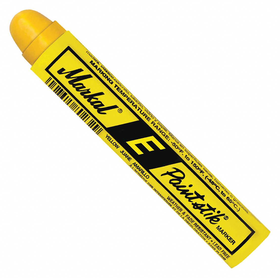 SOLID PAINT MARKER,YELLOW,1/2 IN. TIP