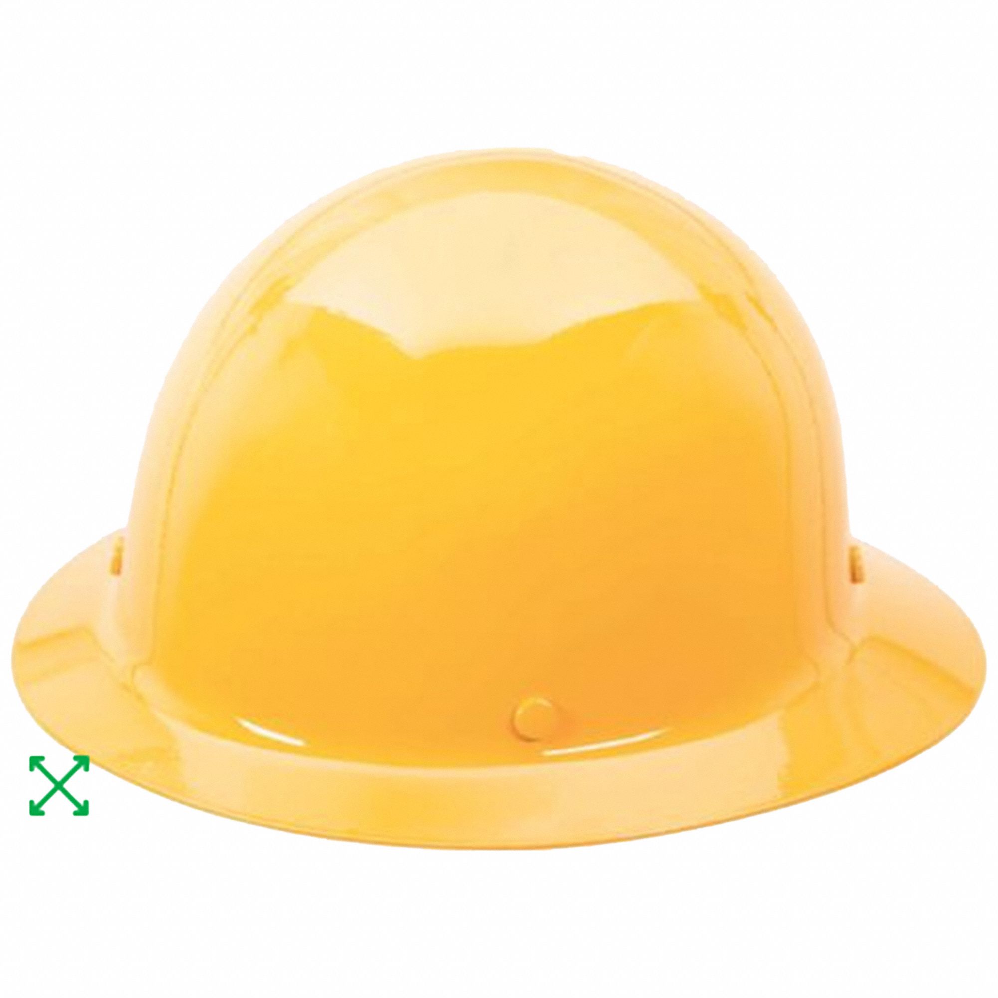 HARD HAT, PHENOLIC, 4-PT STAZ-ON PINLOCK SUSPENSION, FULL BRIM, YELLOW