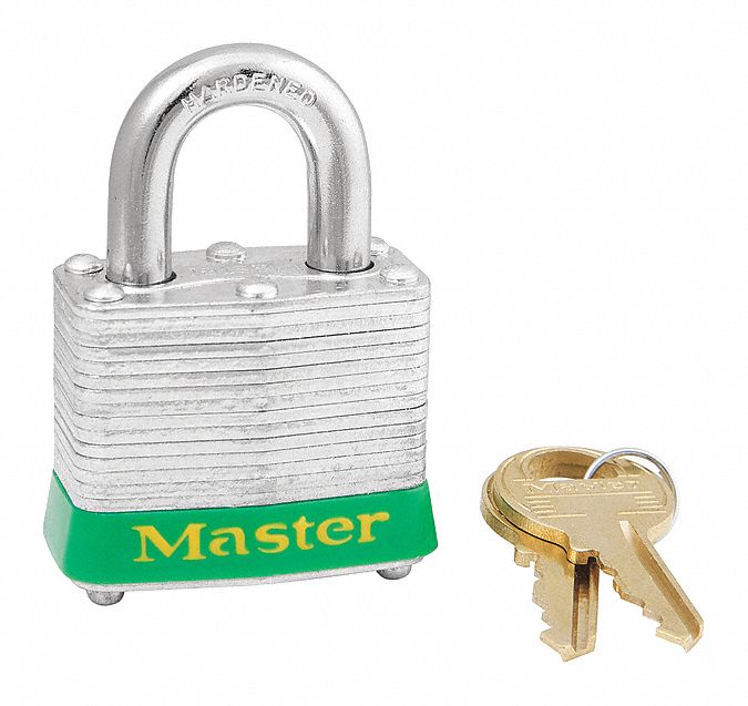 PADLOCK 1-1/2IN-4PIN GRN BMPR KA