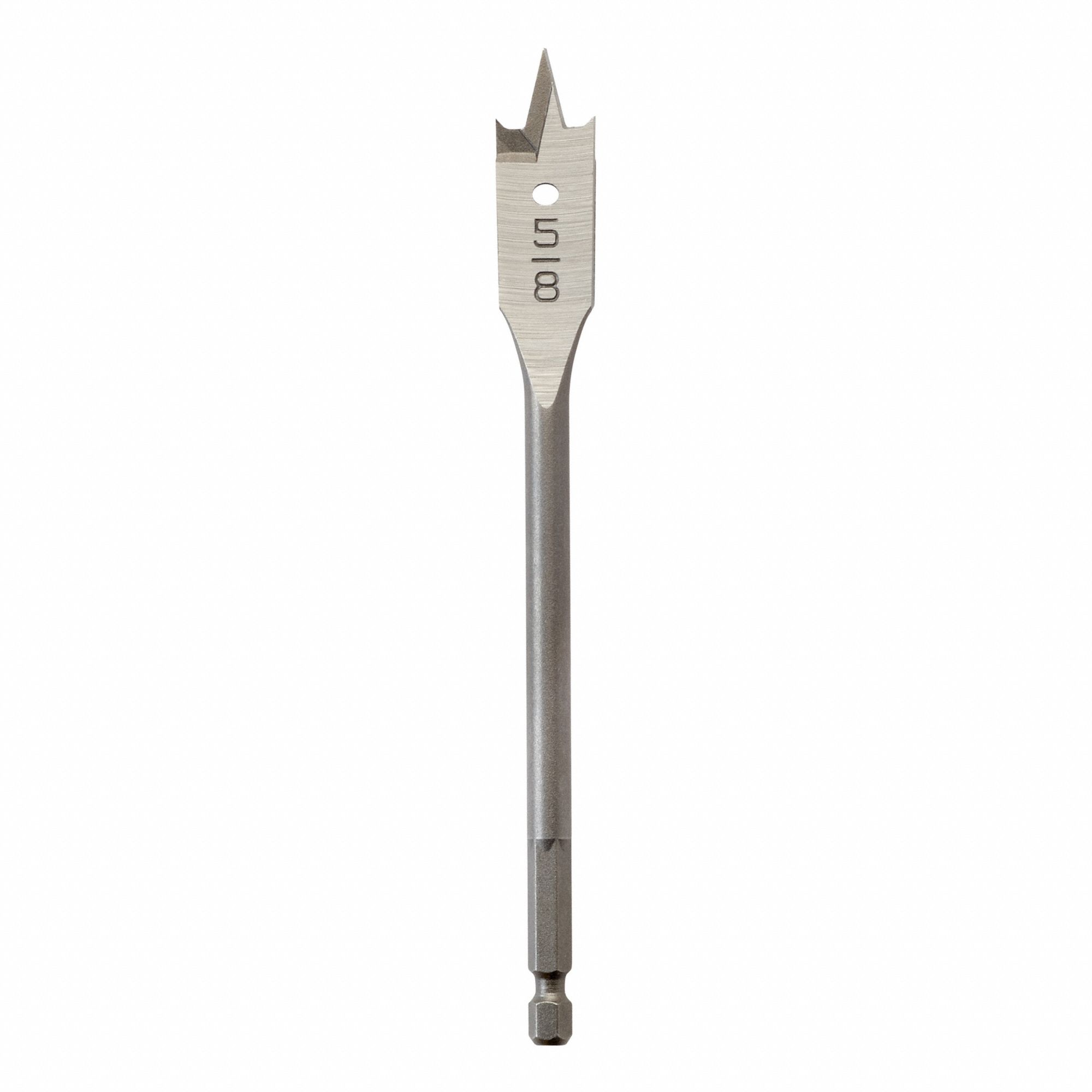 BORING FLAT DRILL BIT, 5/8 IN BIT SIZE, CARBON STEEL, 6 IN LENGTH