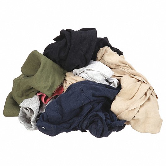 Zoro Select G342050PC Recycled Cotton T-Shirt Cloth Rag 50 lb. Varies Sizes, Assorted