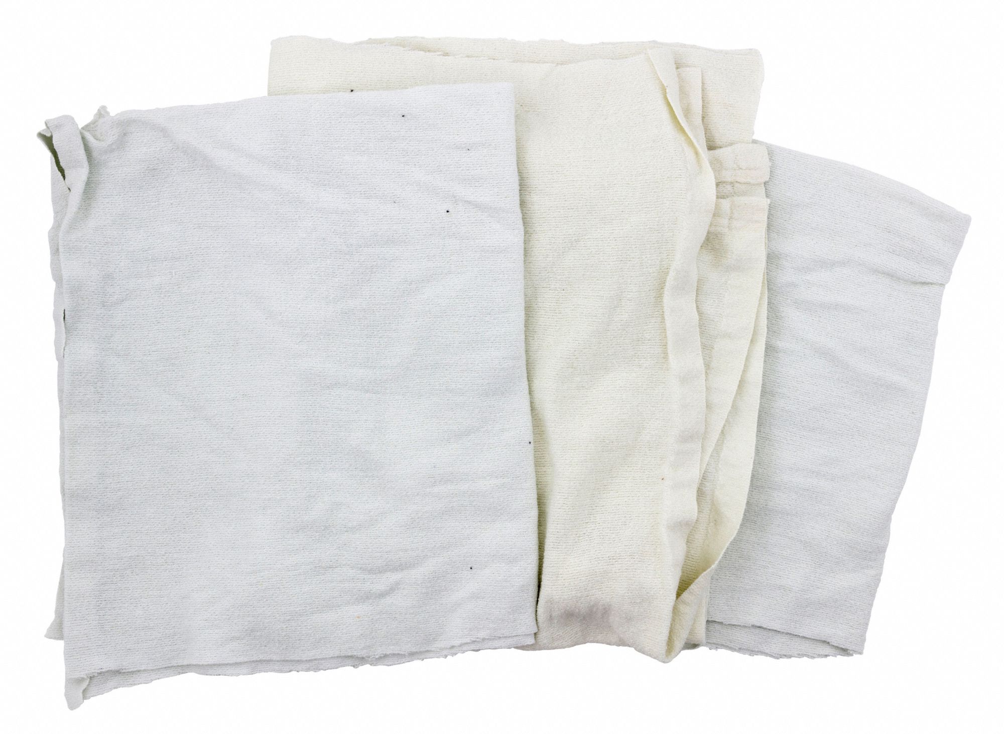 GRAINGER APPROVED Cloth Rag, Flannel, White, Varies, 50 lb 13Y367346