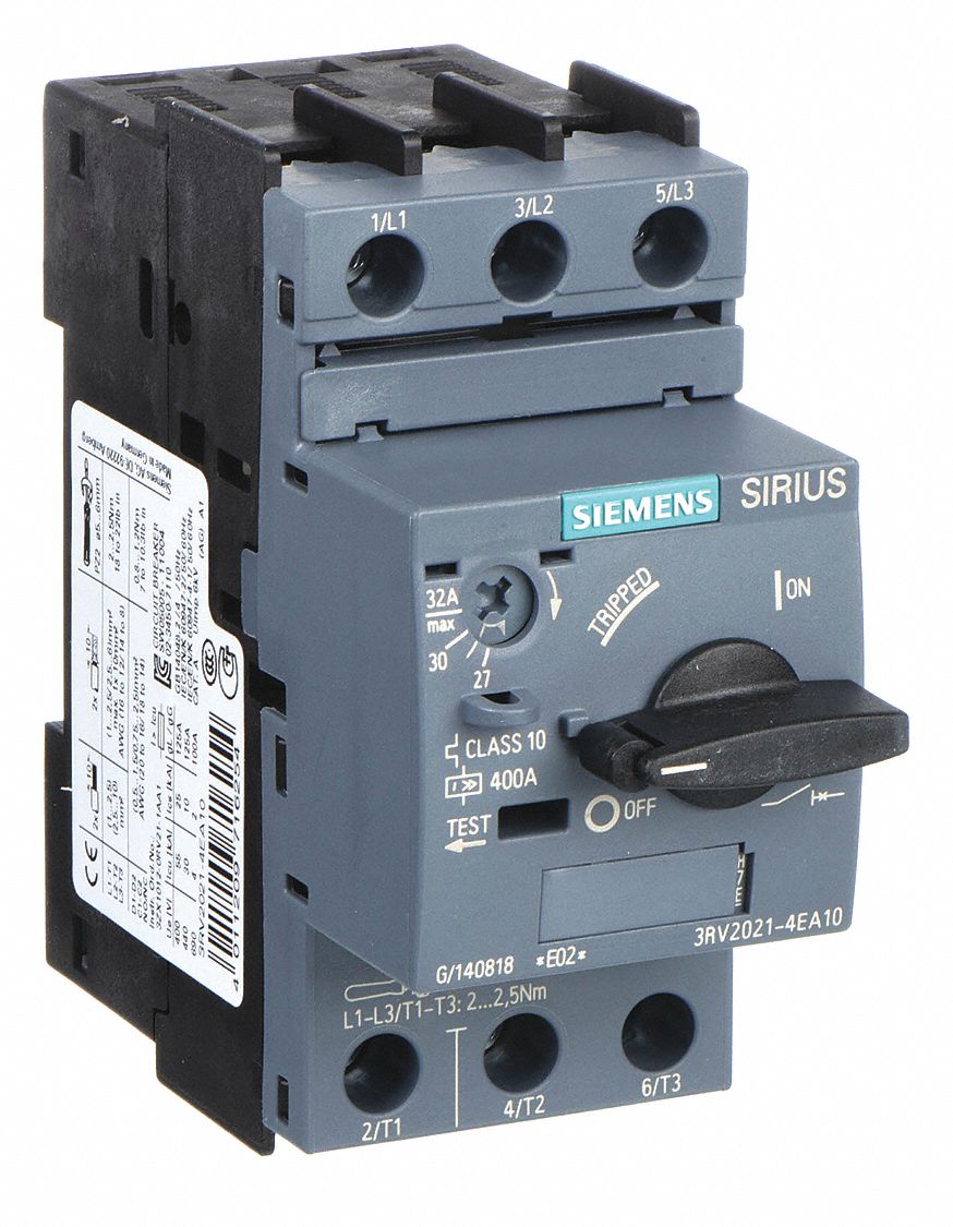 Manual Motor Starter: Non-Reversing, 3 Poles, 32 A, Thermal Protection, Selector Switch