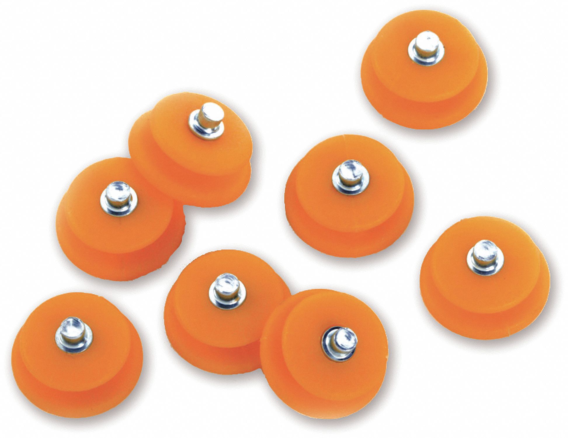Replacement Studs: Stud, 1/4 in H, Universal Fits Shoe Size, Orange, TREX BY ERGODYNE, 4 in Lg, 8 PK