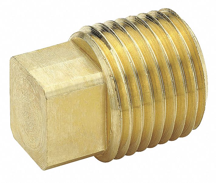 PARKER Brass Square Head Plug, MNPT, 1/2 in Pipe Size, 1 EA 13Y768