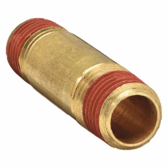 Red Brass, 1/4 in Nominal Pipe Size, Nipple - 4TJL2