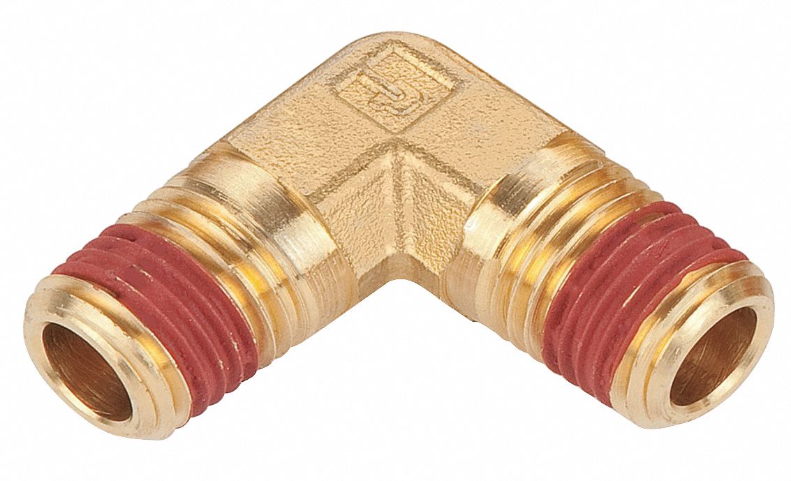 PARKER Brass Male Elbow, 90 Degrees, MNPT, 3/8 in Pipe Size, 1 EA