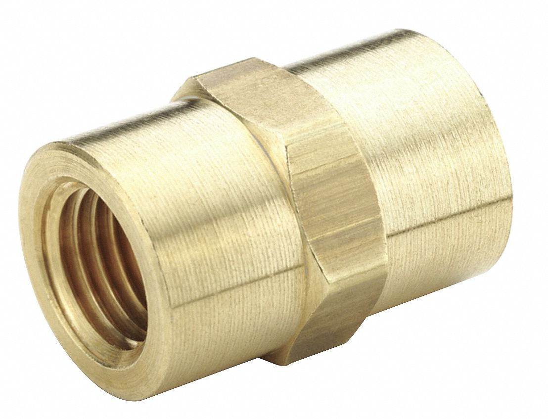 PARKER Brass Coupling, FNPT, 1/4 in Pipe Size, 1 EA 13Y874207P4