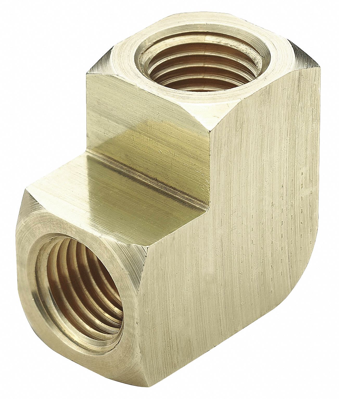 PARKER Brass Extruded Union Elbow, 90 Degrees, FNPT, 1/4 in Pipe Size