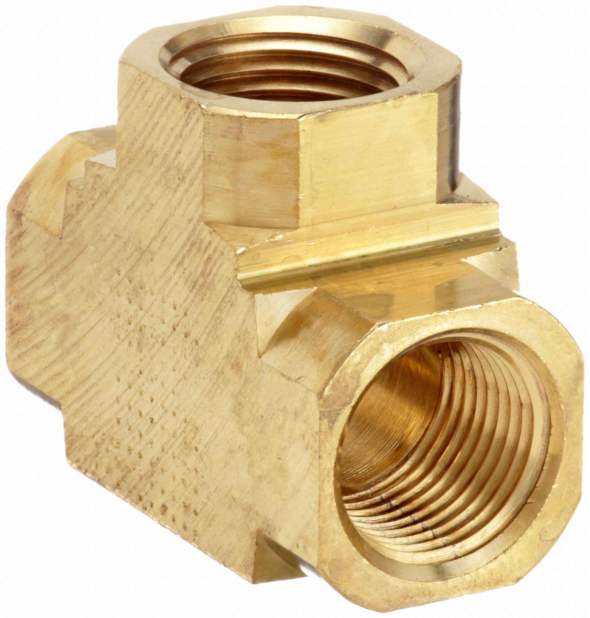 Extruded Tee: Brass, 3/4 in x 3/4 in x 3/4 in Fitting Pipe Size, 2 1/4 in Overall Lg