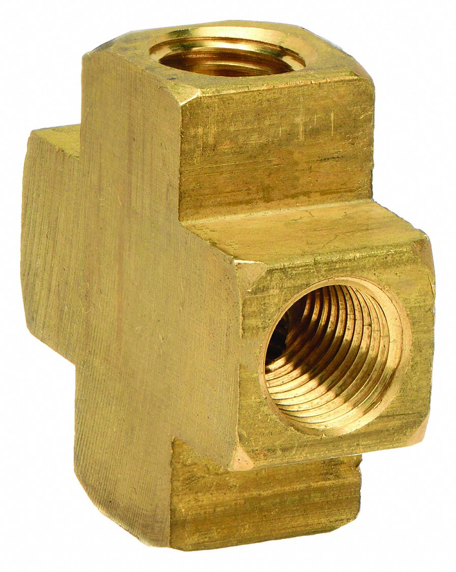 CROSS: BRASS, ½ IN X ½ IN X ½ IN X ½ IN FITTING PIPE SIZE, 1 1/16 IN OVERALL LG