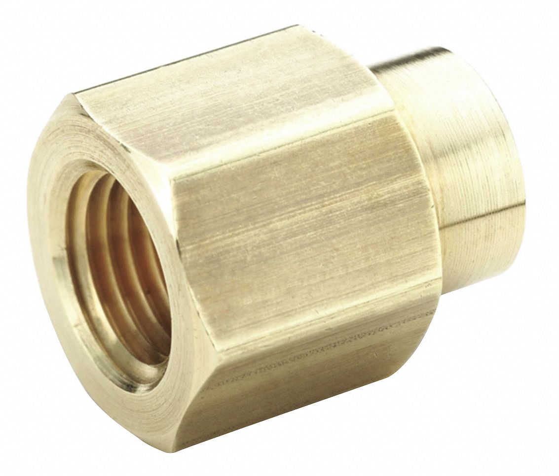 PARKER Reducing Coupling: Brass, 1/2 In X 3/8 In Fitting Pipe Size ...