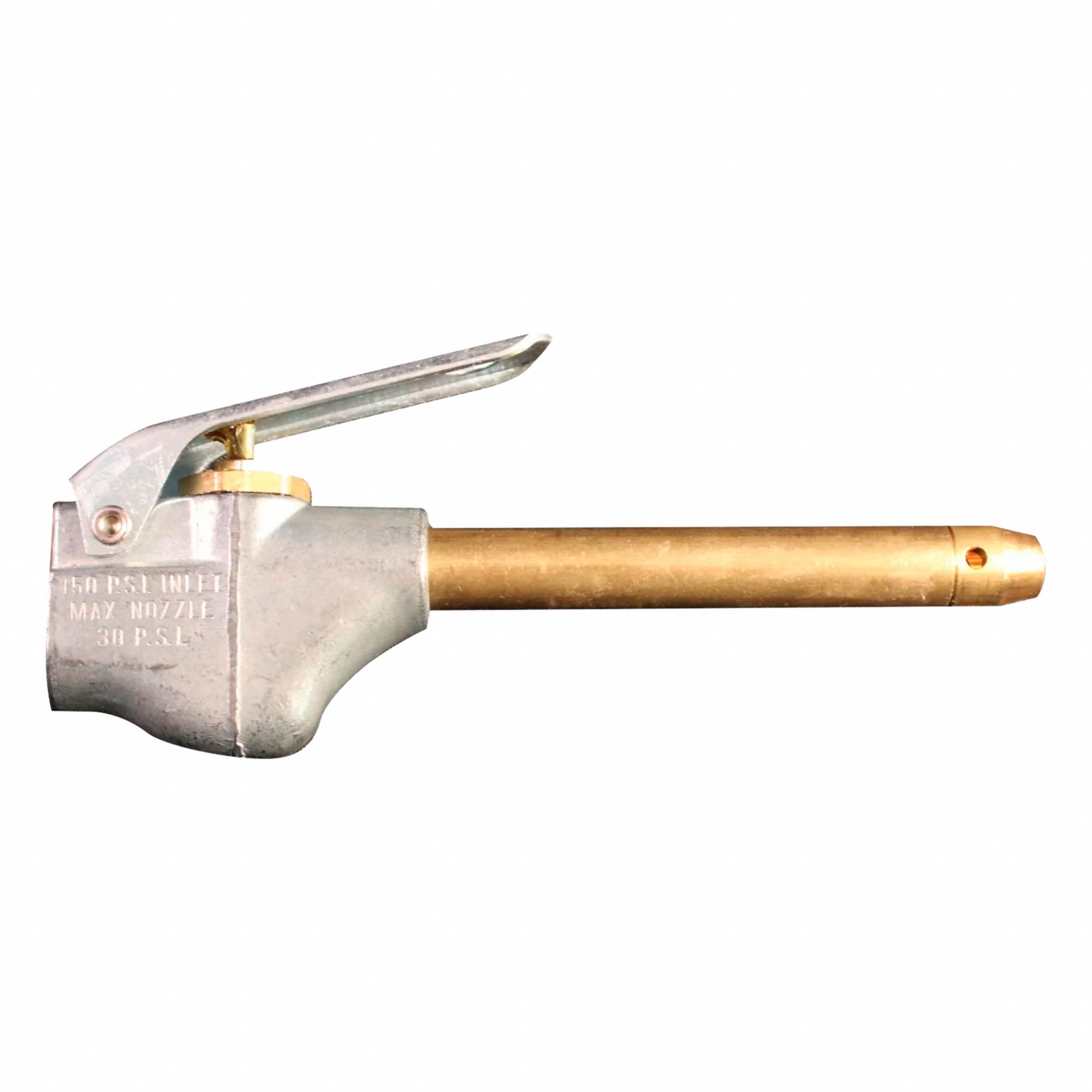 AIR BLOWGUN, LEVER HANDLE, INLET, MAXIMUM PRESSURE 150 PSI, 1/4 IN NPT, STEEL, ZINC PLATED