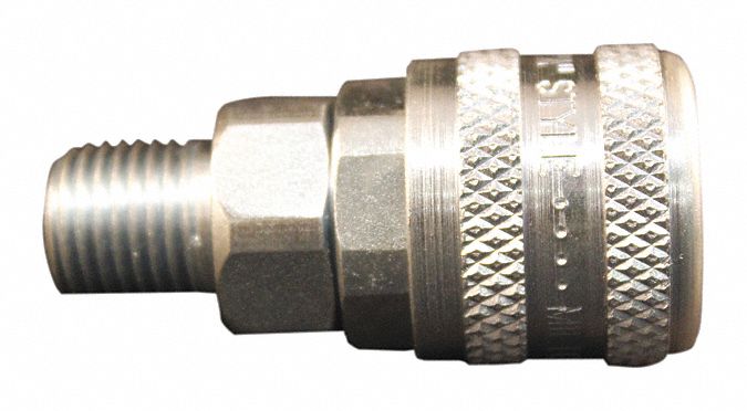 COUPLER, A-STYLE, SEAL, 34 SCFM, 1/4-IN MNPT, PLATED STEEL