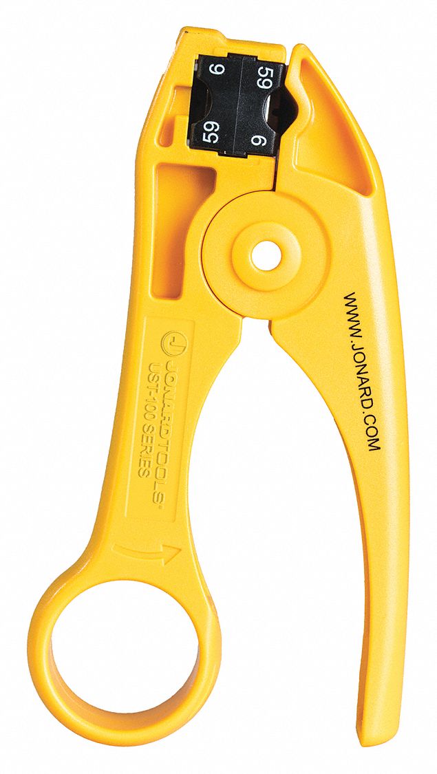 COAX CABLE STRIPPER, 0.27 IN TO 0.27 IN, RG-59/6, FOR RG-59/RG-6 CABLE DESIGNATION, CUT, UST-1596