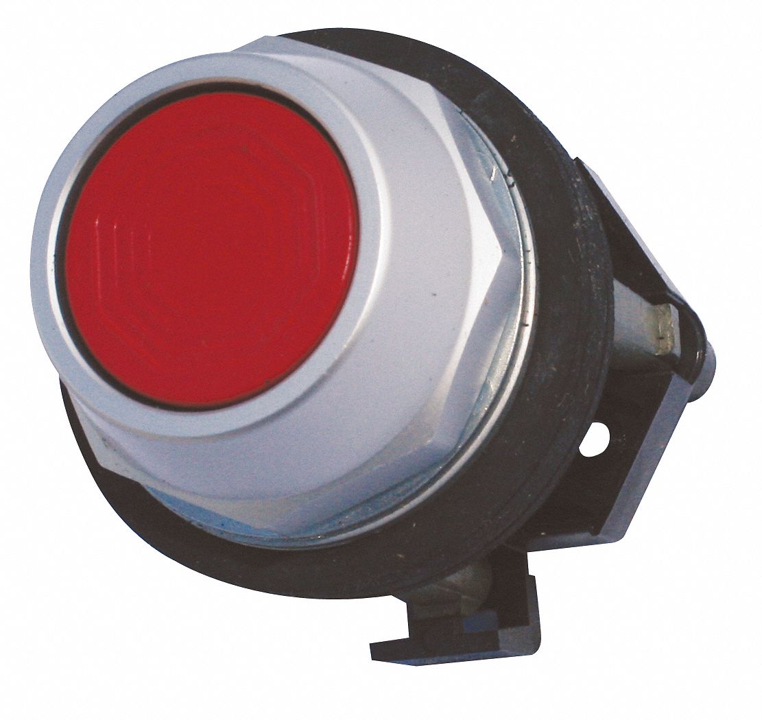 EATON Non-Illuminated Push Button: 30 mm Size, Momentary Push, Red,  1NO/1NC, 1/12/13/2/3/3R/4/4X, 66