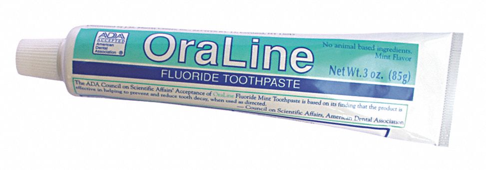 Toothpaste: 3 oz, Tube, Mint, Fluoride, Clear, 36 PK