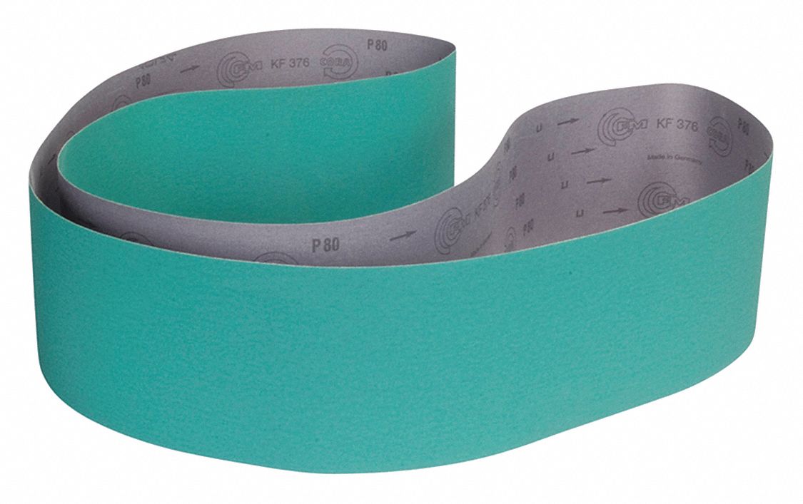SANDING BELT, KF376 SERIES, GRADE P80, 108 X 6 IN