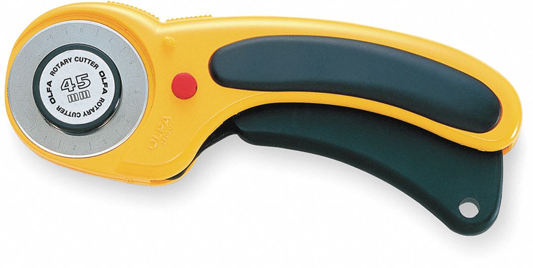 DELUXE ROTARY CUTTER, STRAIGHT, 1 3/4 IN BLADE DIA, TUNGSTEN, 6 1/2 IN HANDLE L
