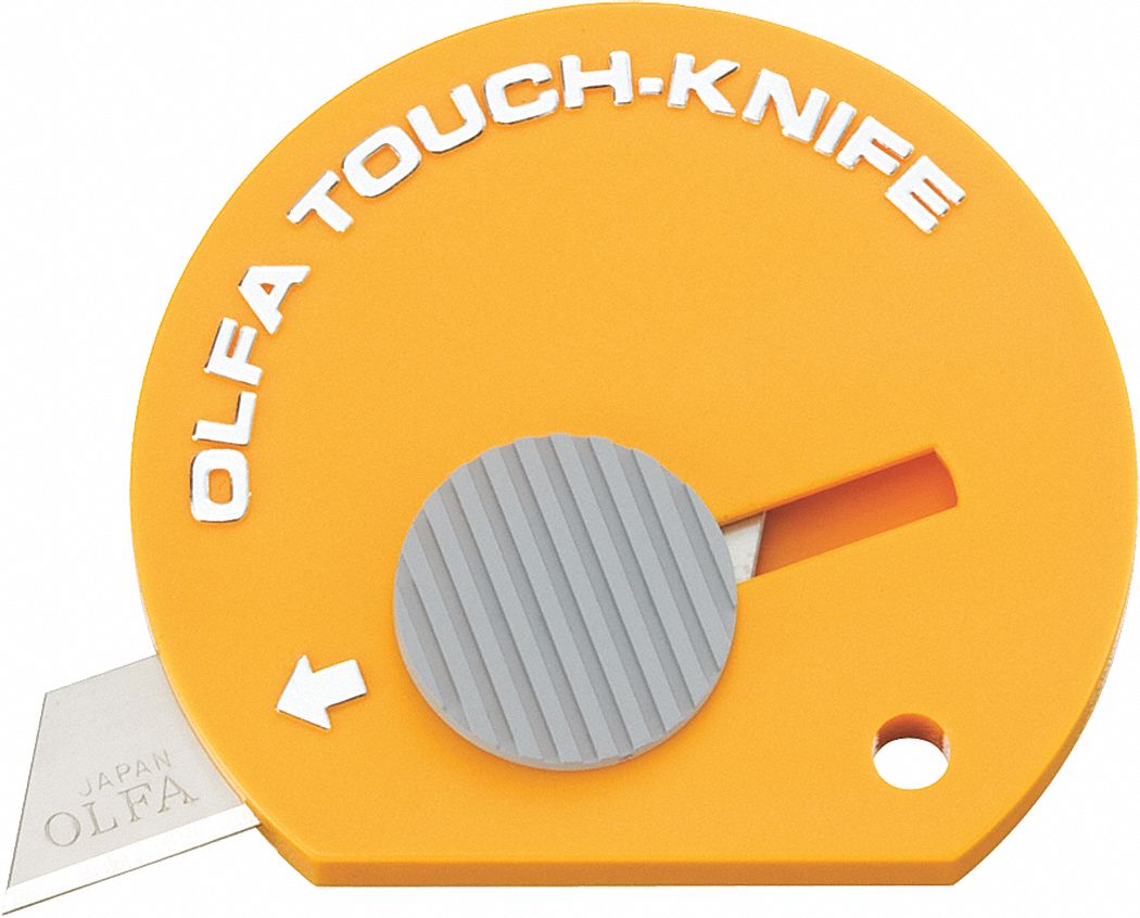 UTILITY KNIFE, 2 IN OVERALL L, STAINLESS STEEL STANDARD TIP, PLASTIC, YELLOW, NON-CHANGEABLE
