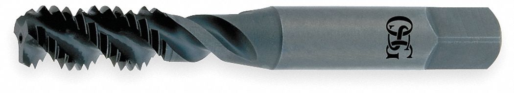 SPIRAL FLUTE TAP, ½"-13 THREAD, 1 21/32 IN THREAD L, 3⅜ IN LENGTH, BOTTOMING, TIN