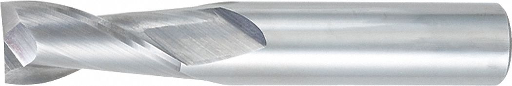 SQUARE END MILL, CARBIDE, BRIGHT/UNCOATED, SINGLE END, 7/64 IN MILLING DIA, 2 FLUTES