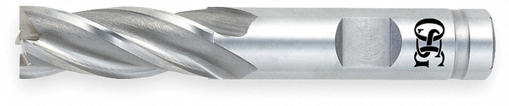 SQUARE END MILL, BRIGHT/UNCOATED FINISH, CENTRE CUTTING, 6 FLUTES, 1½ IN MILLING DIA