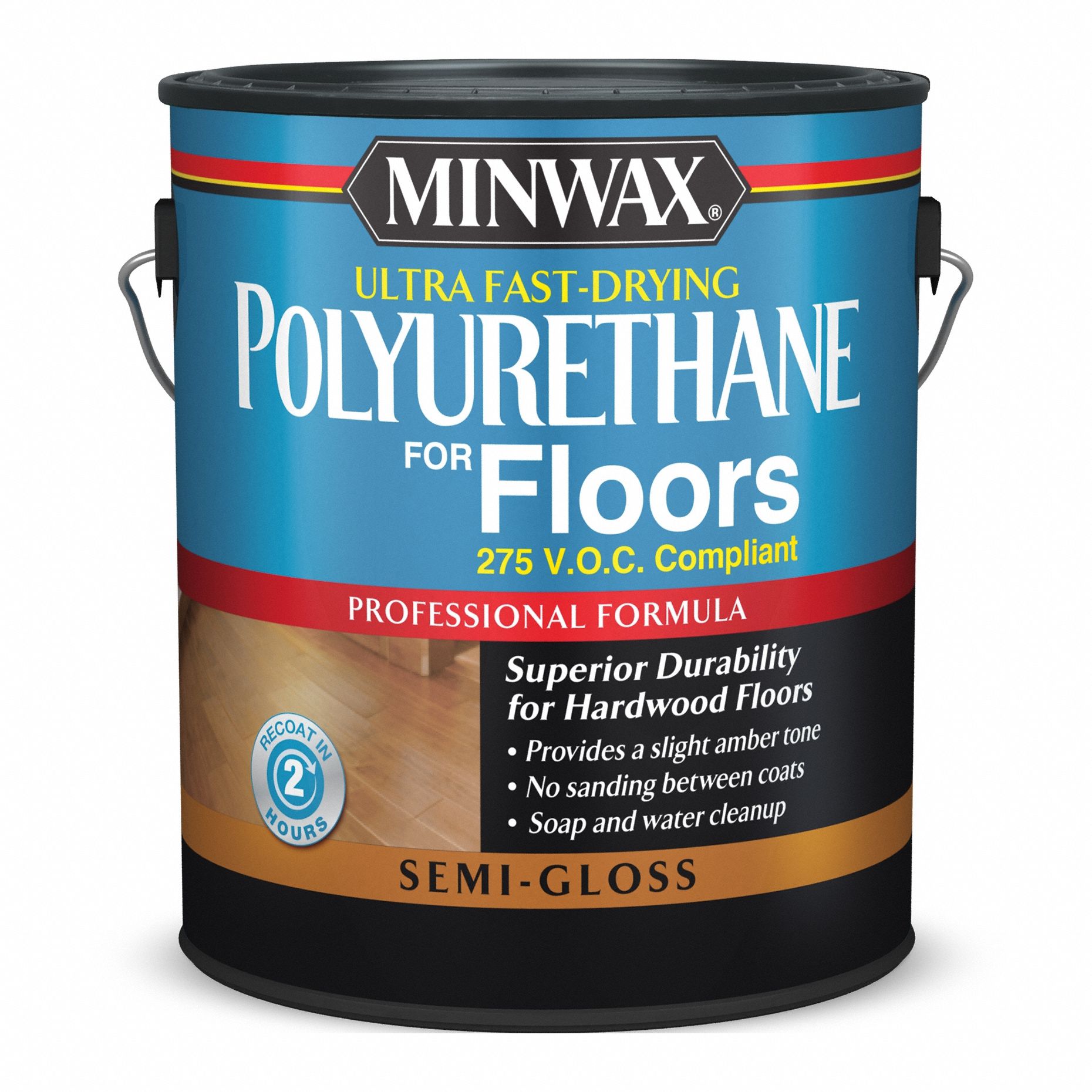 Finish: Varnish, Interior, Water, 1 gal Container Size, Wood, Satin, Clear, Clear