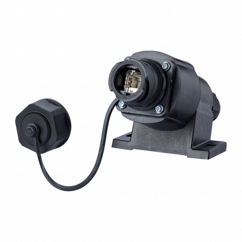 Wall Outlet Field Jack Insert: Cat6 Class EA, 8 Poles, Straight, Surface, Straight