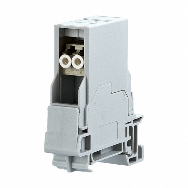 Fiber Optic Adapter Insert: Rail, Plastic, Fiber Optic, 90° Mounting Angle, 2 Ports