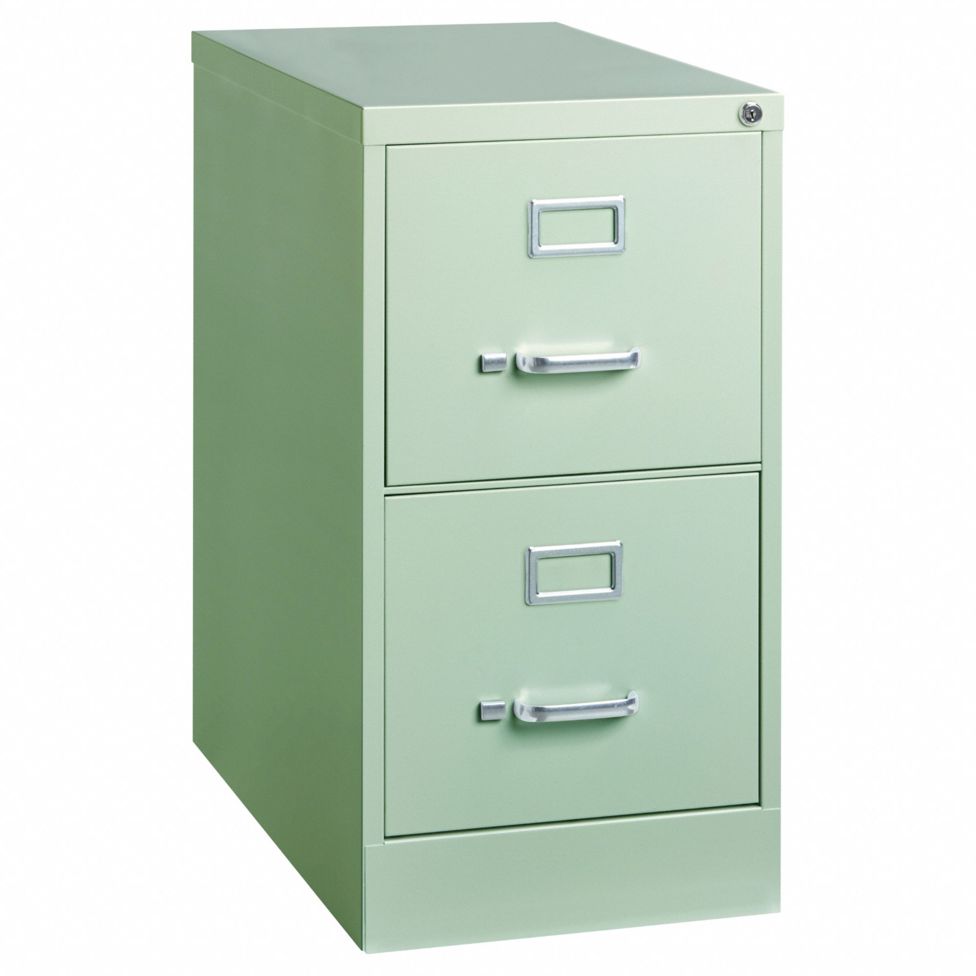 Vertical File Cabinet: Light Gray, 2 Drawers, 28 3/8 in Overall Ht, 26 1/2 in Overall Dp