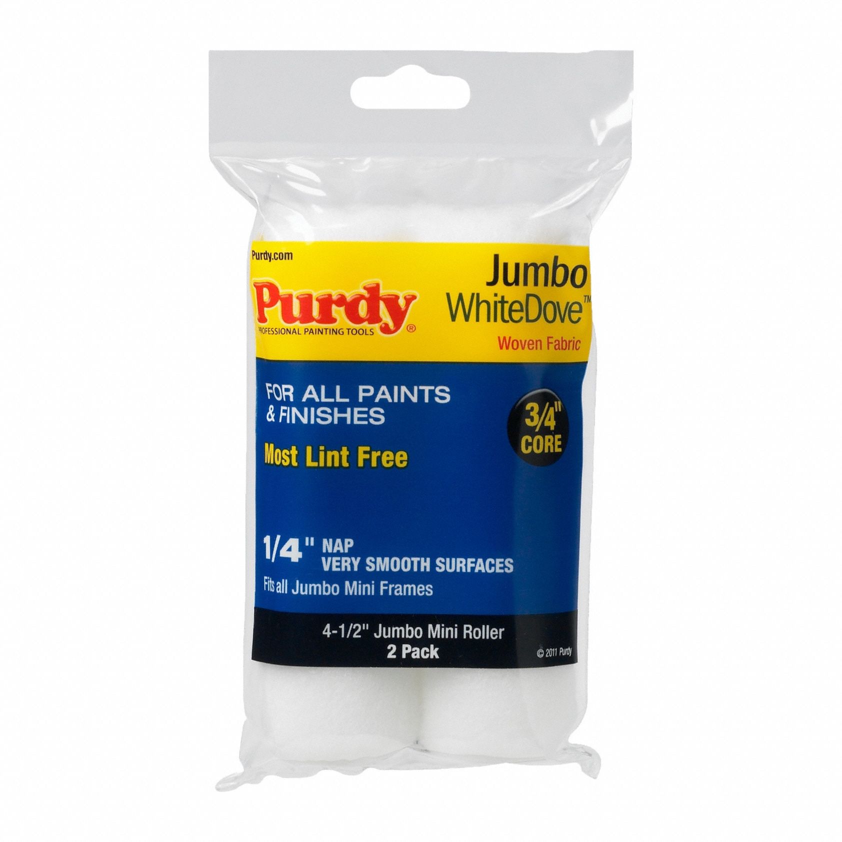 PURDY, 4 1/2 in Lg, 1/4 in Nap Size, Paint Roller Cover - 911U20 ...