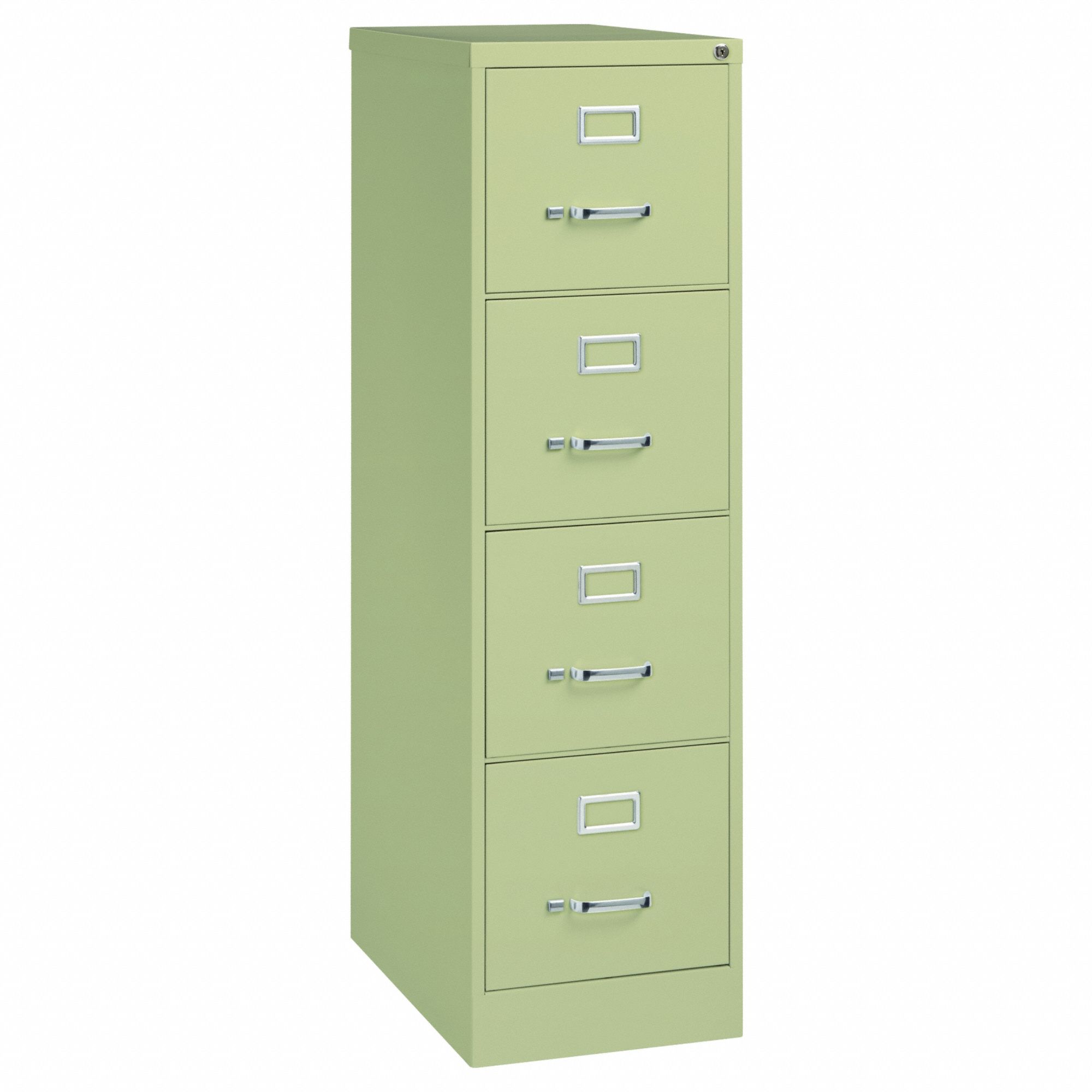 Vertical File Cabinet: Putty, 4 Drawers, 52 in Overall Ht, 25 in Overall Dp, 15 in Overall Wd