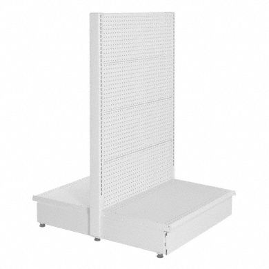 Add-On Unit: 50 in Overall Wd, 39 in Overall Dp, Freestanding, Fixed, White, Powder Coated, Steel