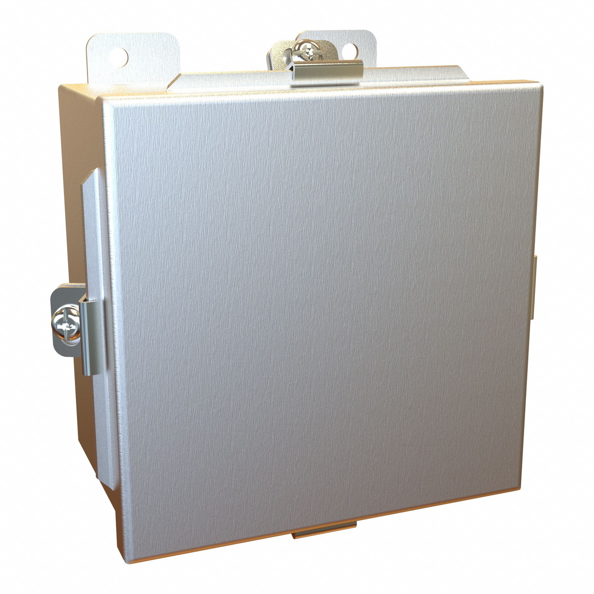 Enclosure: Aluminum, 6 in x 6 in x 4 in, NEMA 12/13/4/4X, w/Panel, Solid Cover, Clamp On