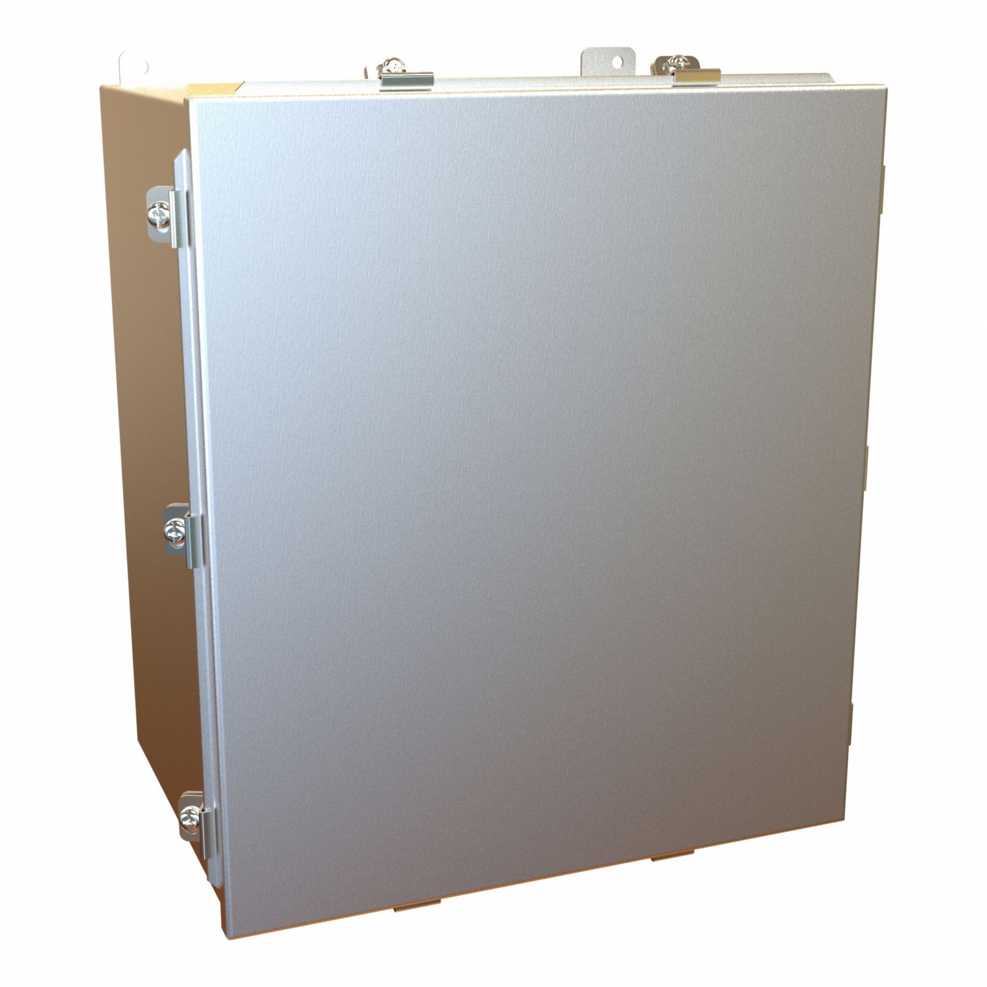 Enclosure: Aluminum, 16 in x 14 in x 10 in, NEMA 12/13/4/4X, w/Panel, Solid Cover, Clamp On