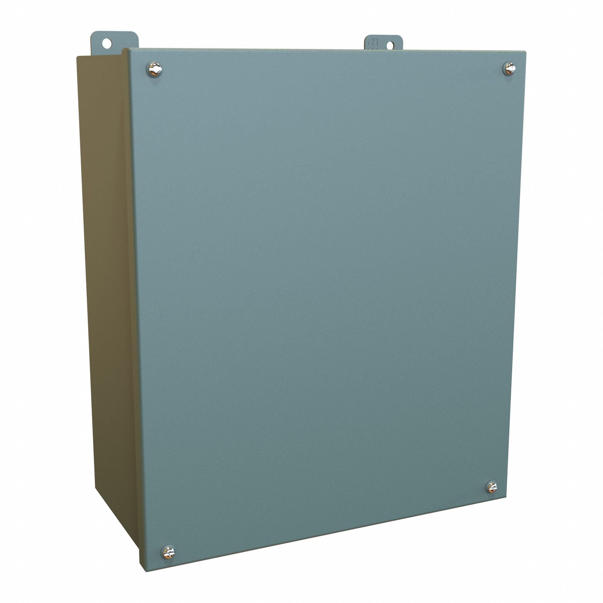 Electrical Enclosure: Steel, 14 in x 12 in x 6 in, NEMA 12/13, w/Panel, Solid Cover