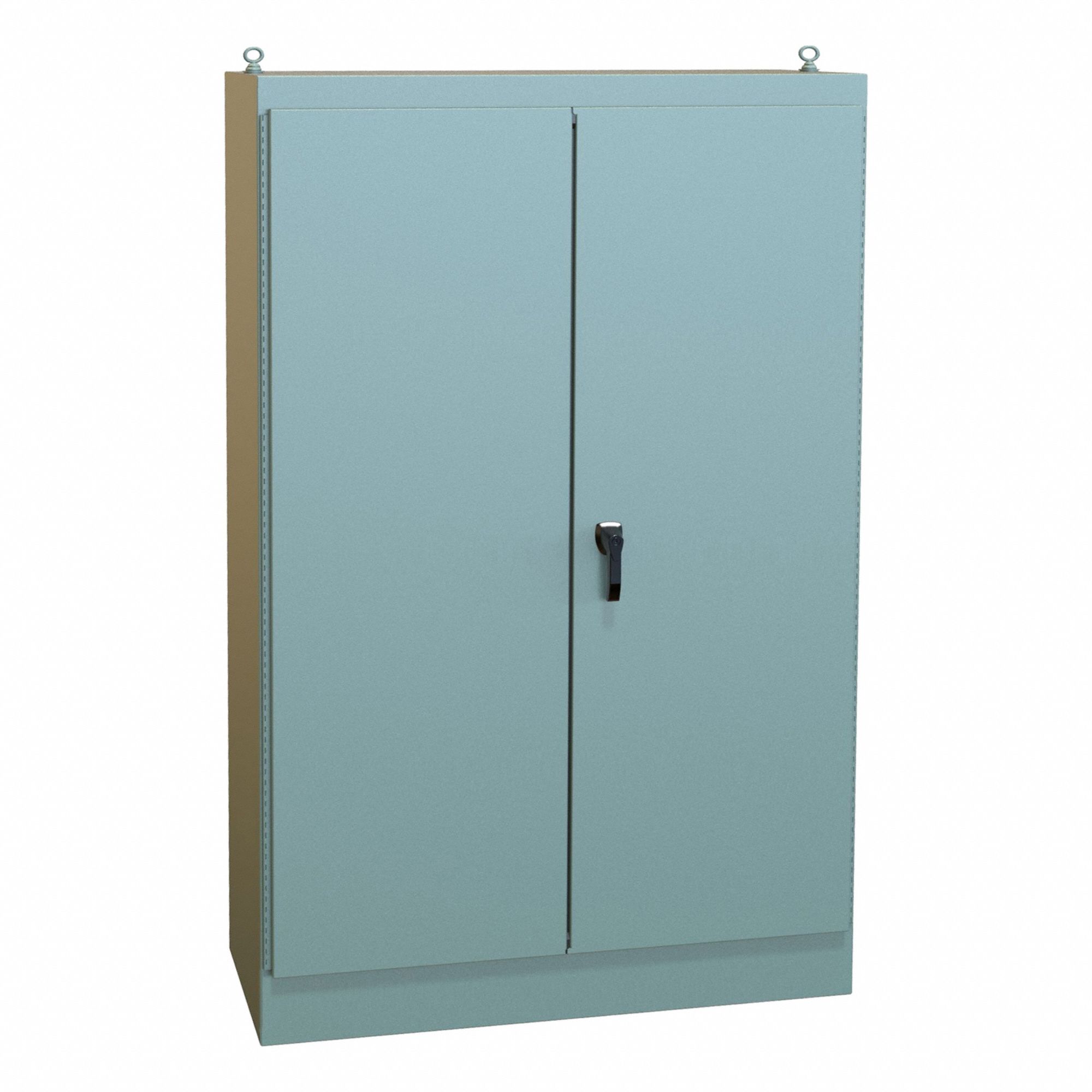 Enclosure: Steel, 90 in x 48 in x 20 in, NEMA 12, Solid Cover, Hinged