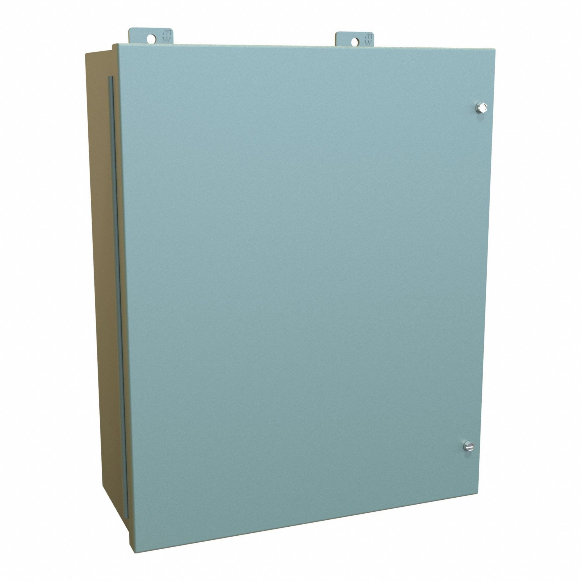 Enclosure: Steel, 20 in x 16 in x 7 in, NEMA 12, w/Panel, Solid Cover, Hinged