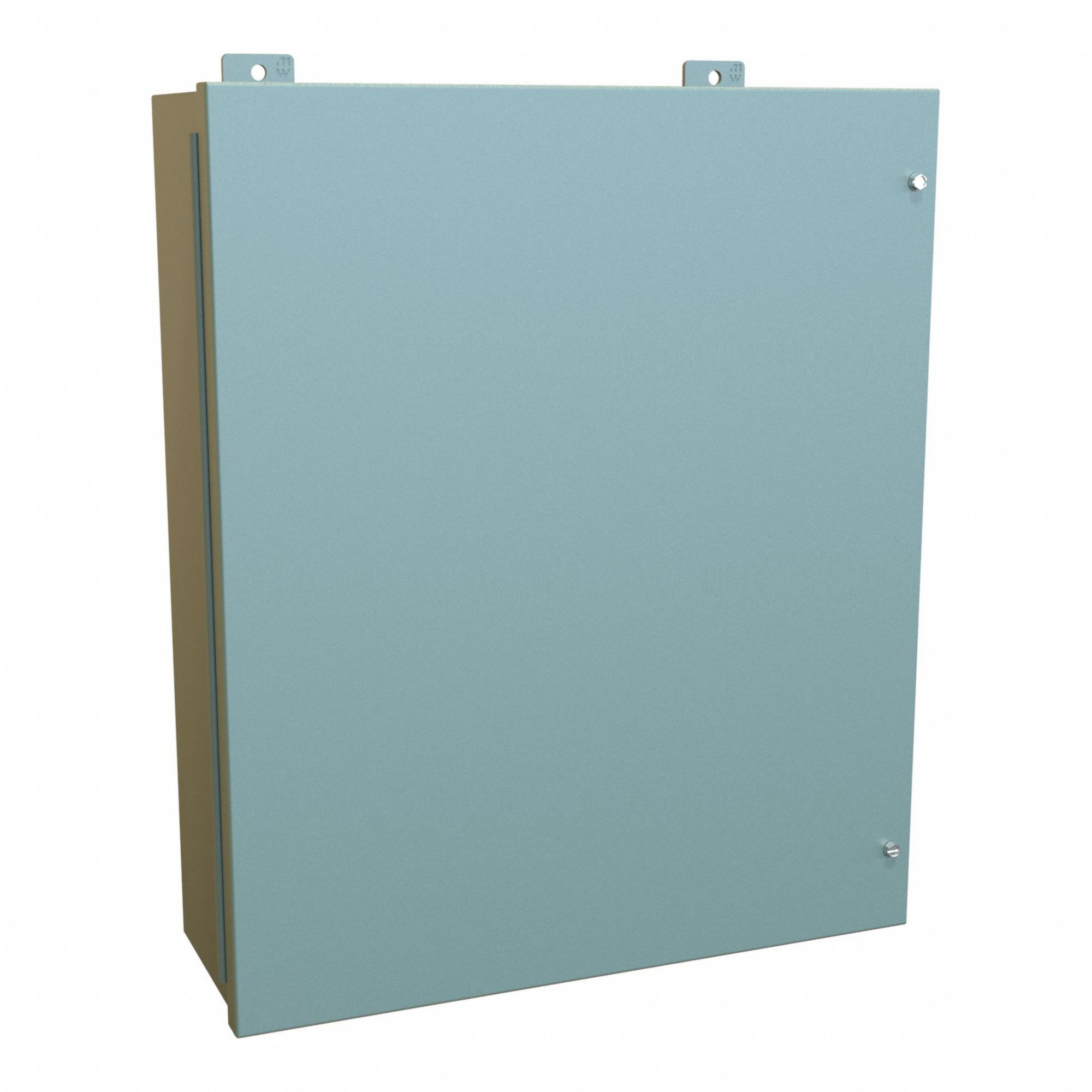 Enclosure: Steel, 24 in x 20 in x 7 in, NEMA 12, w/Panel, Solid Cover, Hinged
