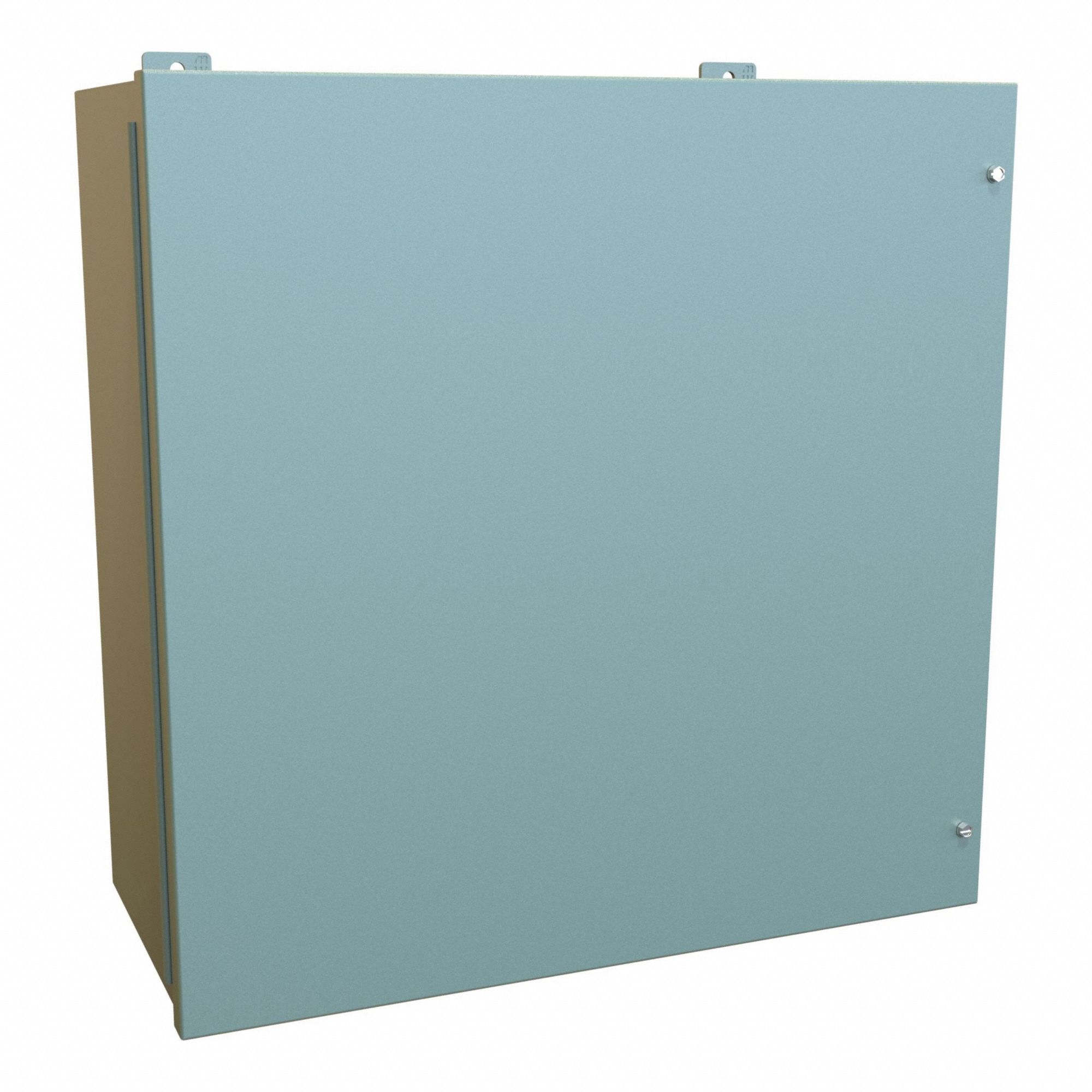 Enclosure: Steel, 24 in x 24 in x 11 in, NEMA 12, w/Panel, Solid Cover, Hinged