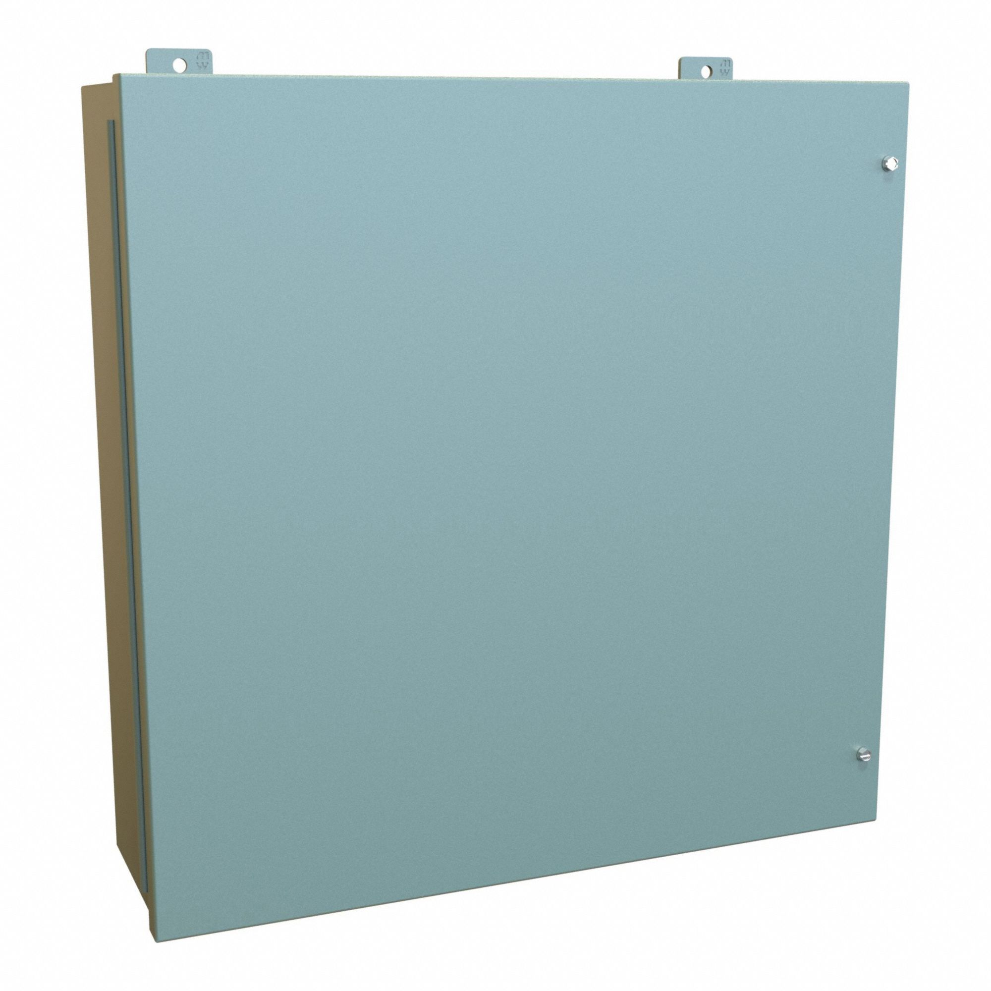 Enclosure: Steel, 24 in x 24 in x 7 in, NEMA 12, w/Panel, Solid Cover, Hinged