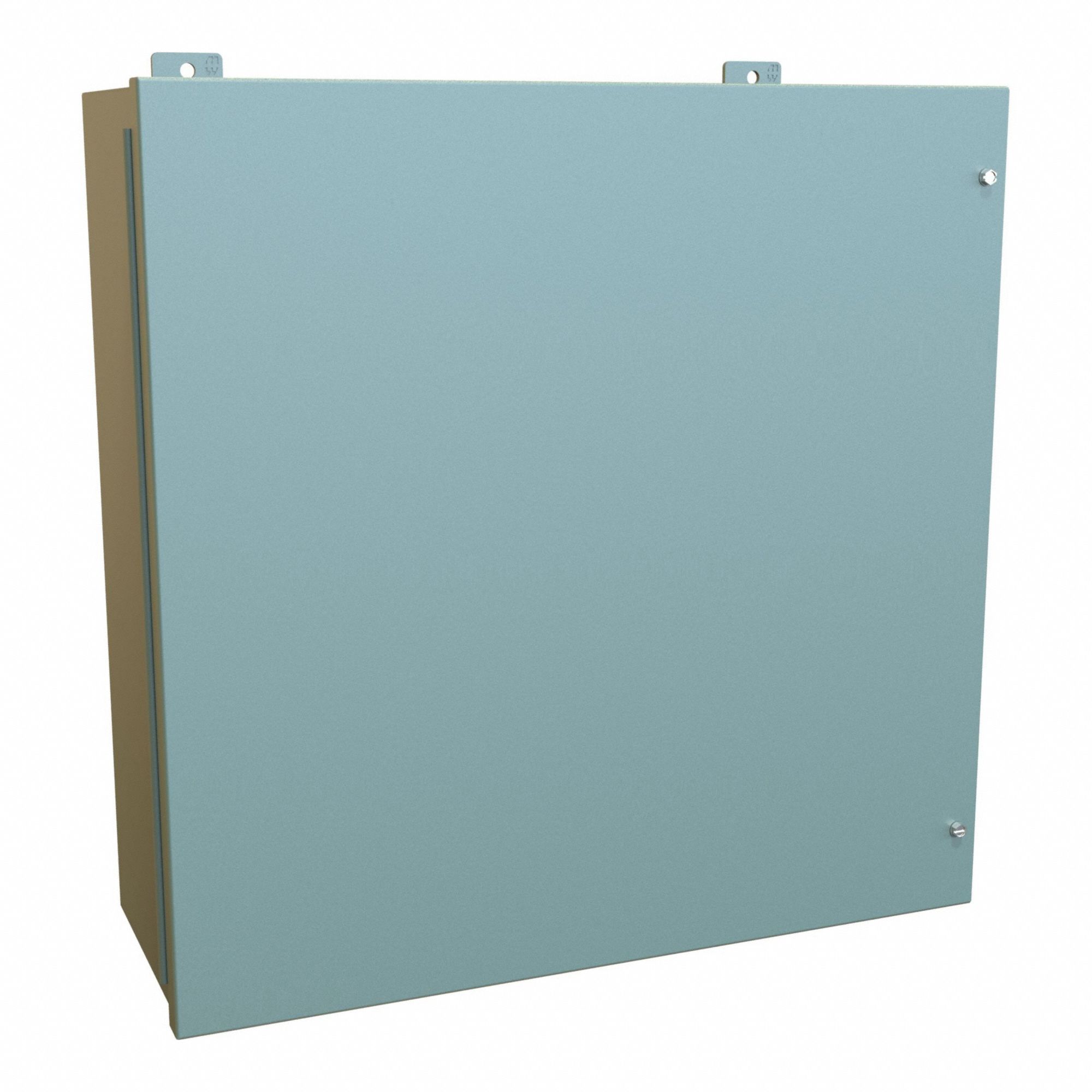 Enclosure: Steel, 24 in x 24 in x 9 in, NEMA 12, w/Panel, Solid Cover, Hinged