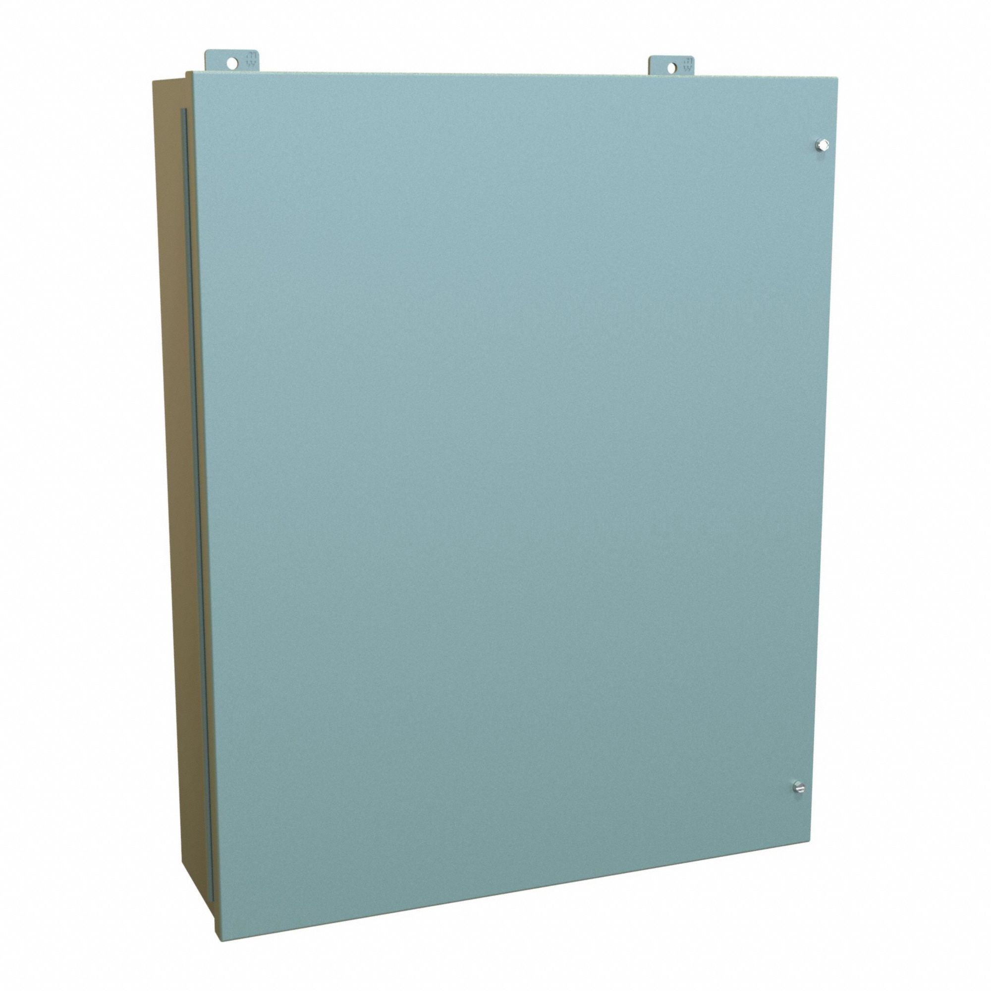 Enclosure: Steel, 30 in x 24 in x 7 in, NEMA 12, w/Panel, Solid Cover, Hinged