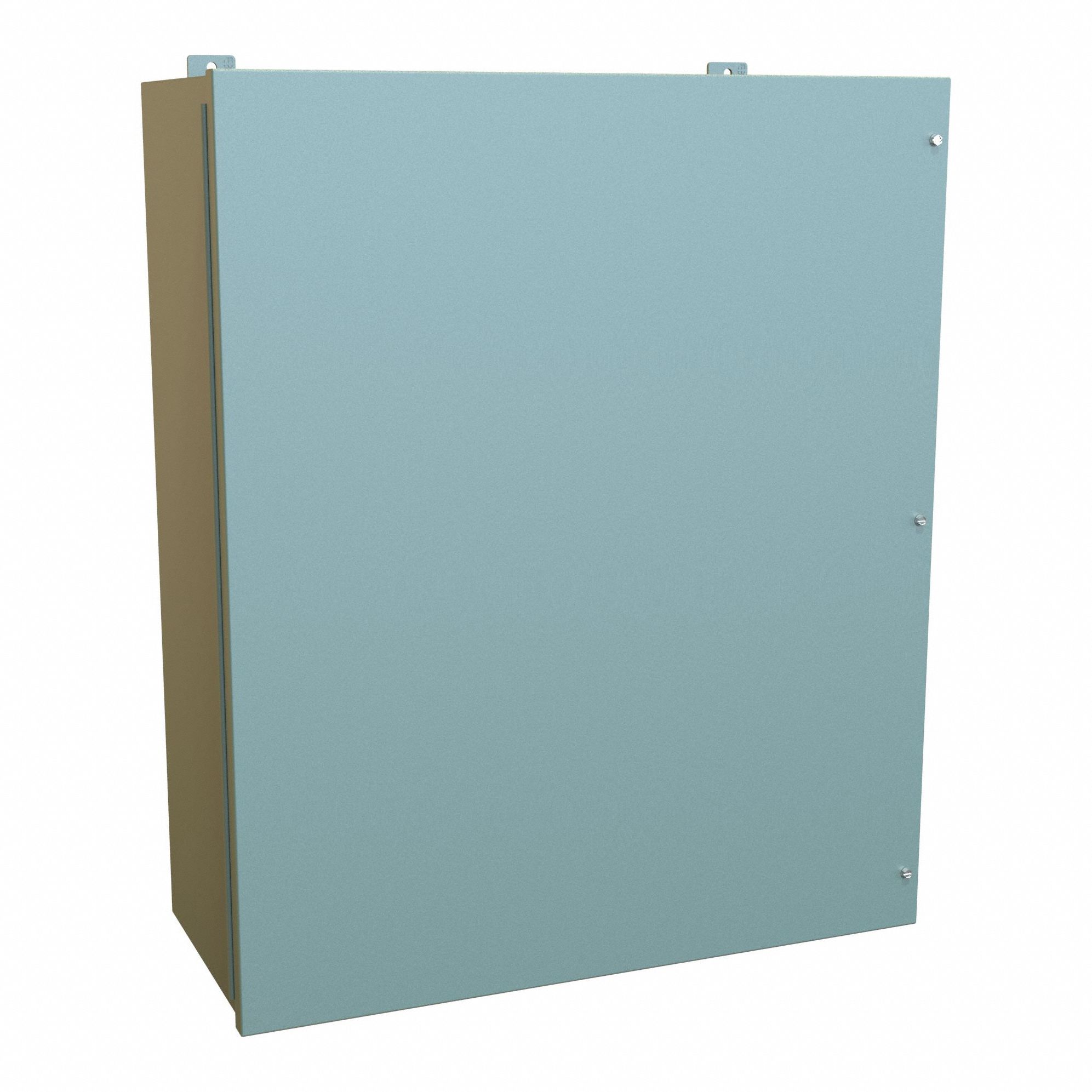Enclosure: Steel, 36 in x 30 in x 13 in, NEMA 12, w/Panel, Solid Cover, Hinged