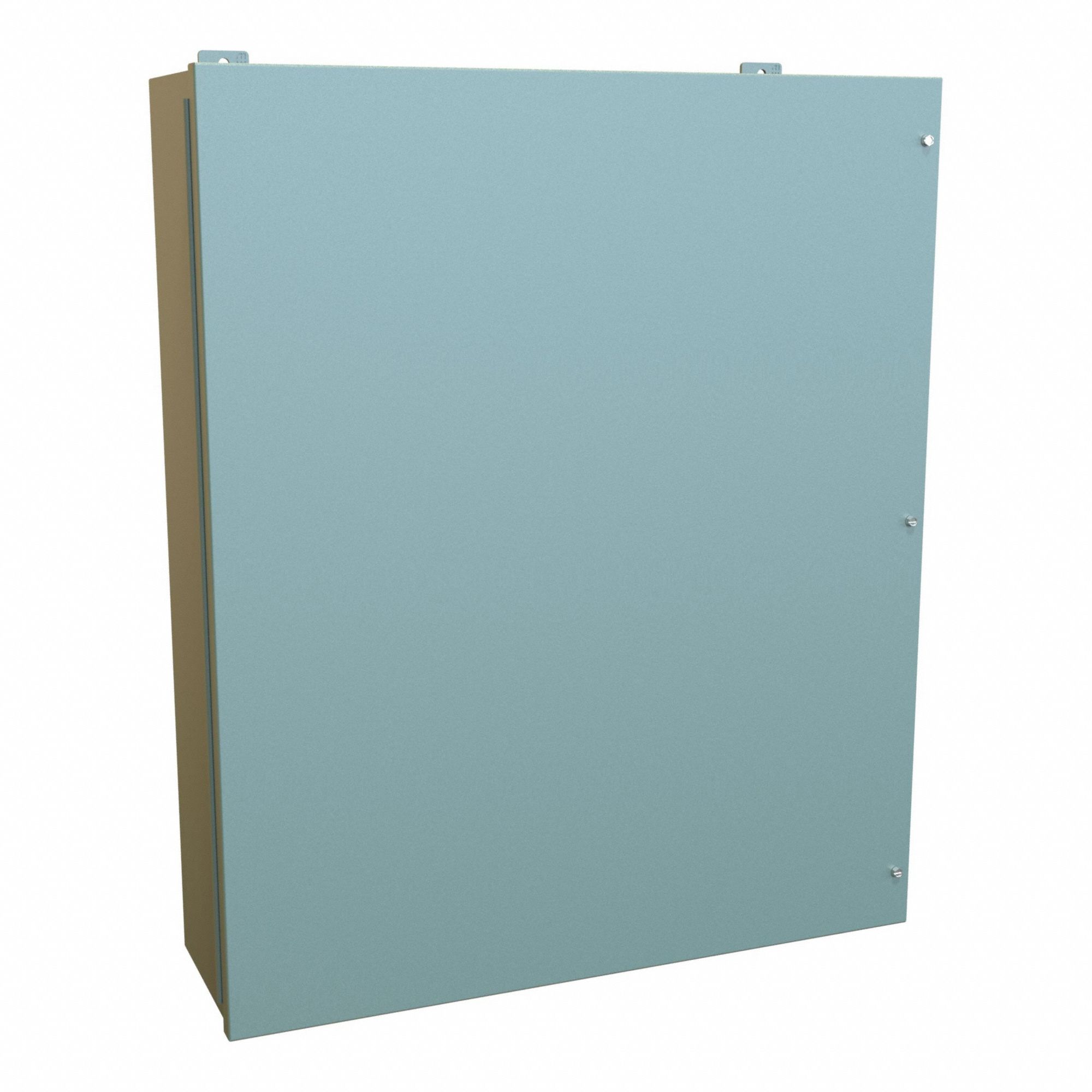 Enclosure: Steel, 36 in x 30 in x 9 in, NEMA 12, w/Panel, Solid Cover, Hinged