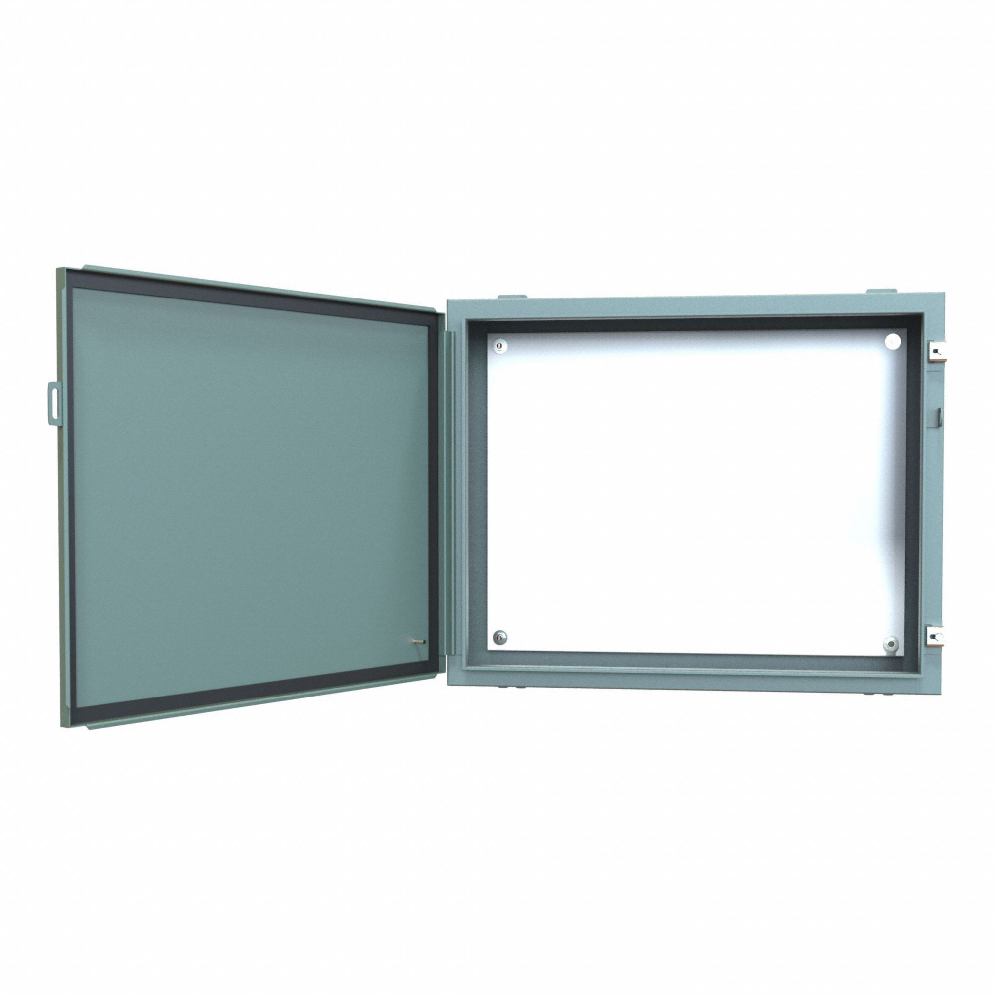 Electrical Enclosure: Steel, 24 in x 30 in x 8 in, NEMA 12/13, w/Panel, Solid Cover, Hinged