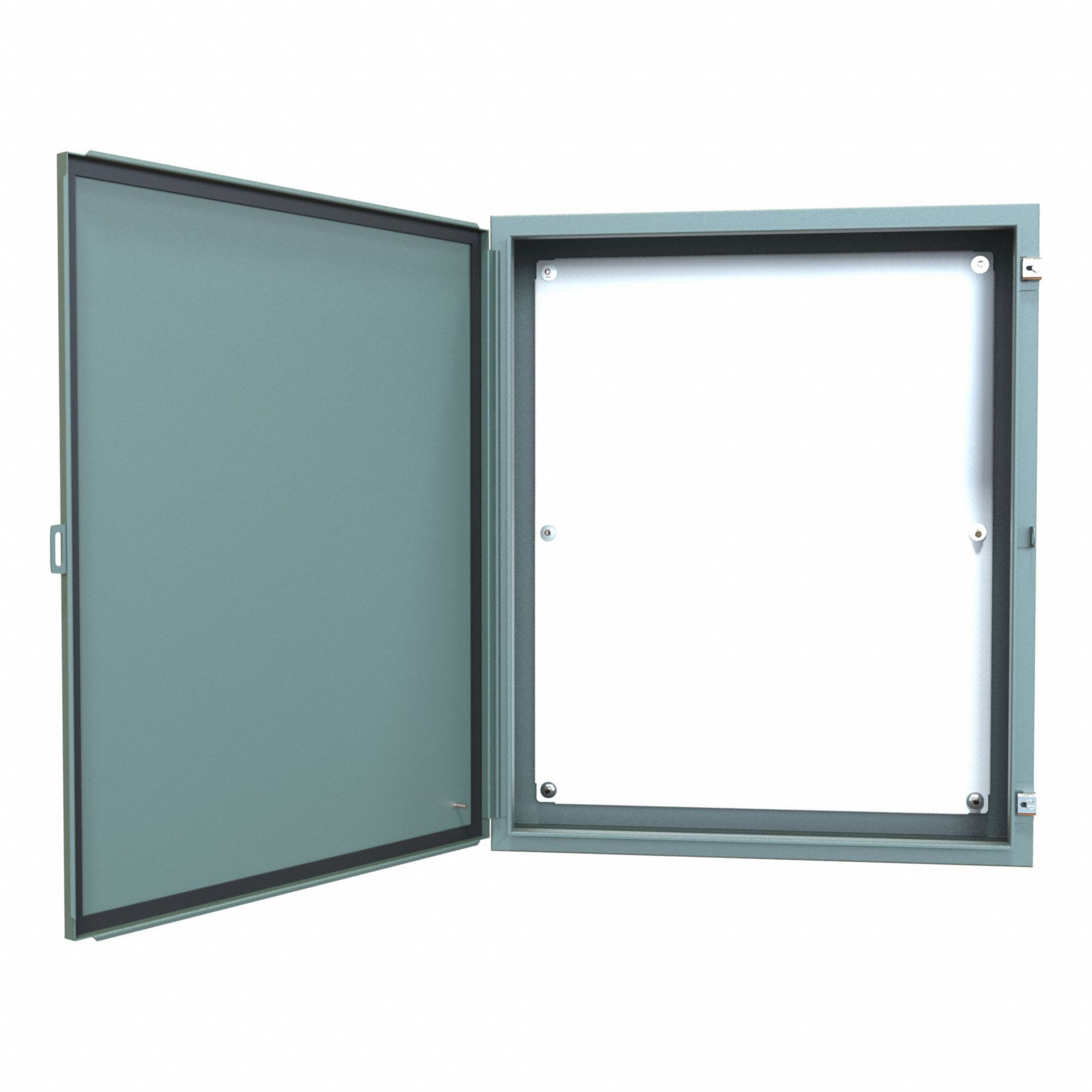Electrical Enclosure: Steel, 36 in x 30 in x 8 in, NEMA 12/13, w/Panel, Solid Cover, Hinged