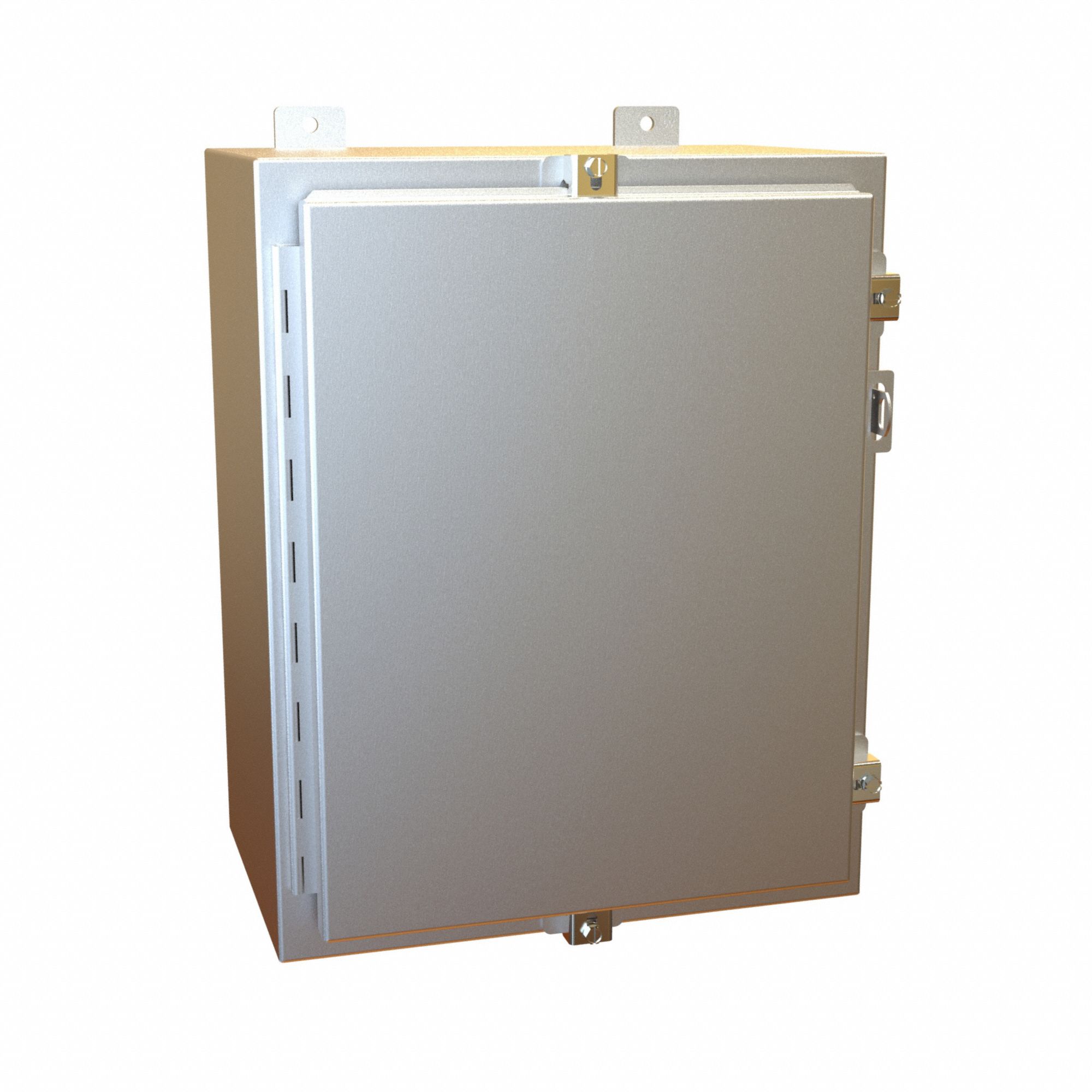 Electrical Enclosure: Aluminum, 20 in x 16 in x 10 in, NEMA 12/13/4/4X, w/Panel, Solid Cover